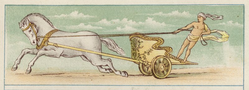 Perseus driving a chariot (colour litho) 作者 托马斯·拉尔夫·斯彭斯