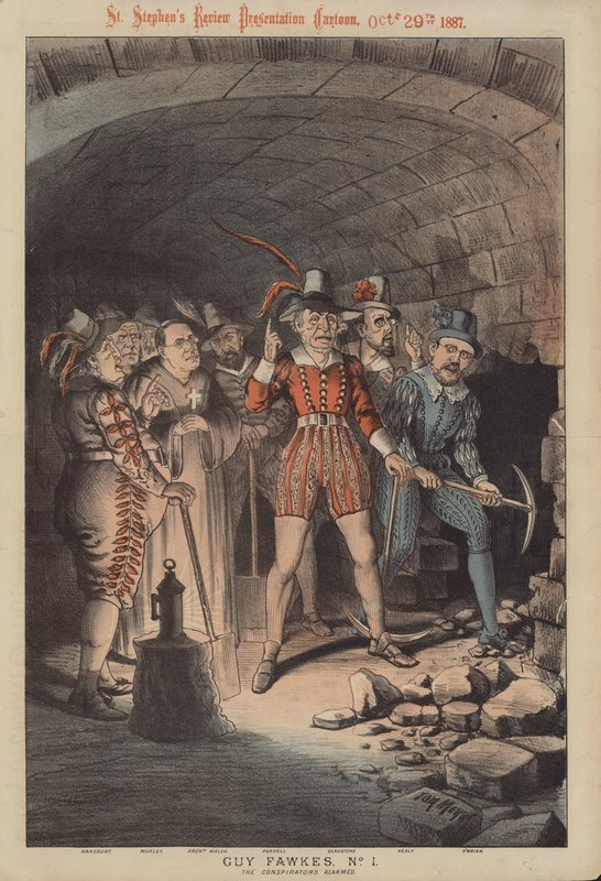 Guy Fawkes, No 1: the Conspirators Armed (colour litho) 作者 汤姆·梅利