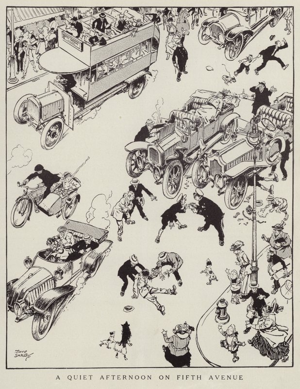 纽约第五大道安静的下午（石版画） 作者 托尼棺材