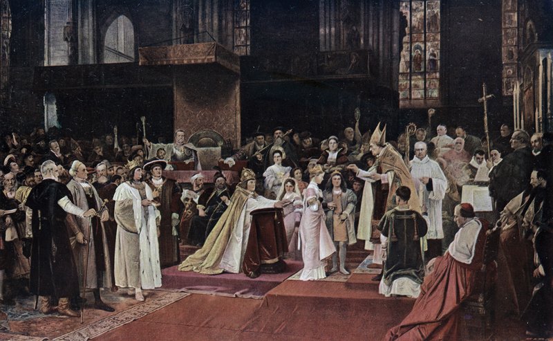 Tu felix Austria nube: 神圣罗马帝国皇帝马克西米利安一世的孙子和波希米亚和匈牙利国王拉迪斯劳斯二世的子女在维也纳圣斯蒂芬大教堂举行的婚礼 作者 瓦茨拉夫·布罗齐克