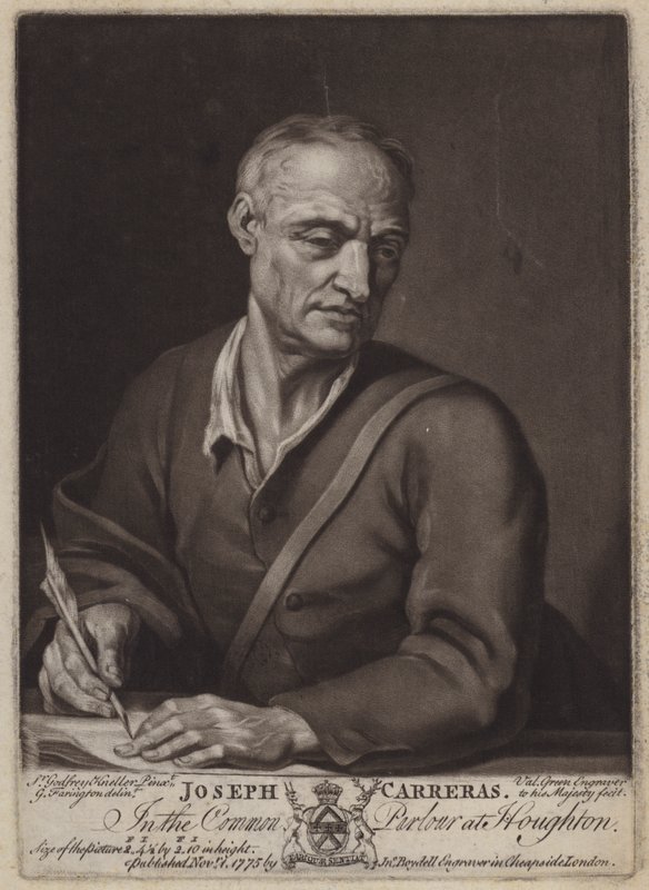约瑟夫·卡雷拉斯，布拉干萨的凯瑟琳的诗人和牧师 (mezzotint) 作者 情人绿
