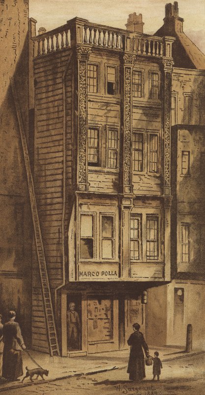 老房子，Aldgate（chromolitho） 作者 沃尔多·萨金特