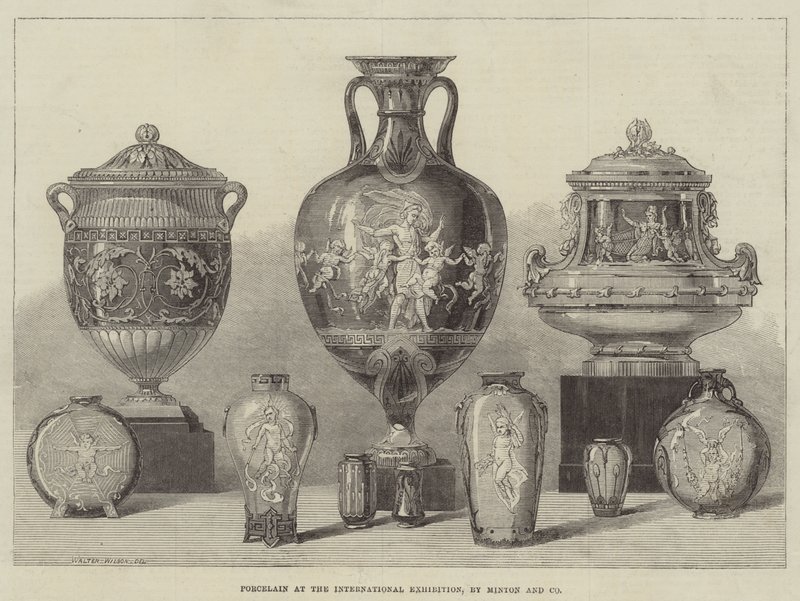 Minton and Company在国际展览会上的瓷器 作者 托马斯·沃尔特·威尔逊