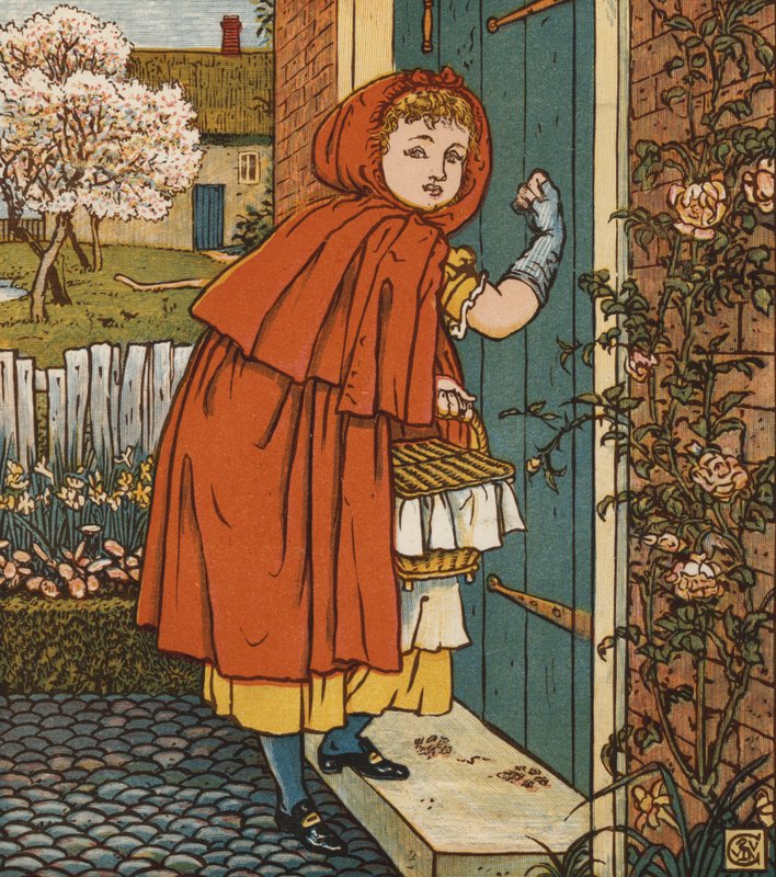 Red Riding Hood (colour litho) 作者 沃尔特克兰