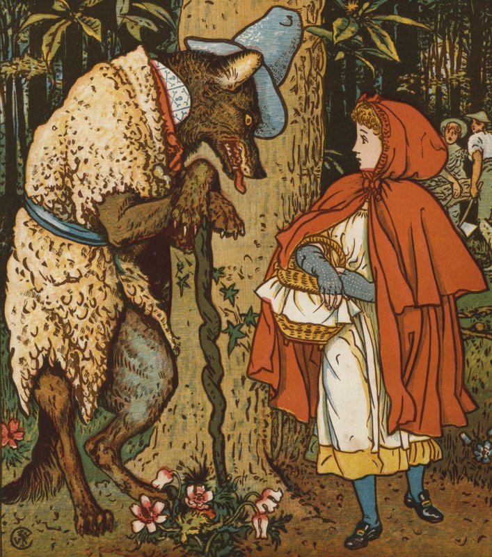 Red Riding Hood (colour litho) 作者 沃尔特克兰