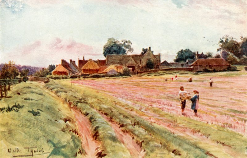 A Somerset Homestead, Near Limpley Stoke (colour litho) 作者 沃尔特·弗雷德里克·屋顶·廷代尔