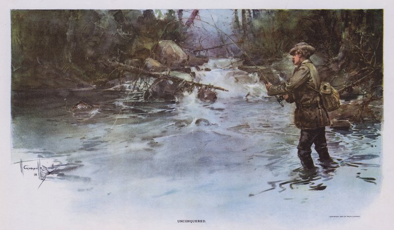 Unconquered: angling scene (colour litho) 作者 沃尔特·格兰维尔·史密斯