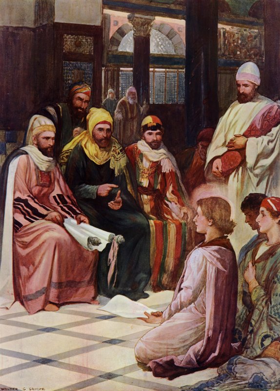 The Boy Jesus In The Temple (colour litho) 作者 沃尔特·格里夫