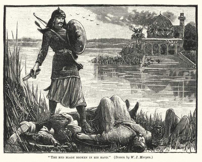 The red blade broken in his hand (engraving) 作者 沃尔特·詹克斯·摩根