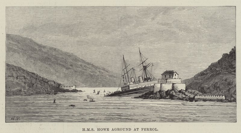 HMS Howe搁浅在费罗尔 作者 沃尔特·佩吉特