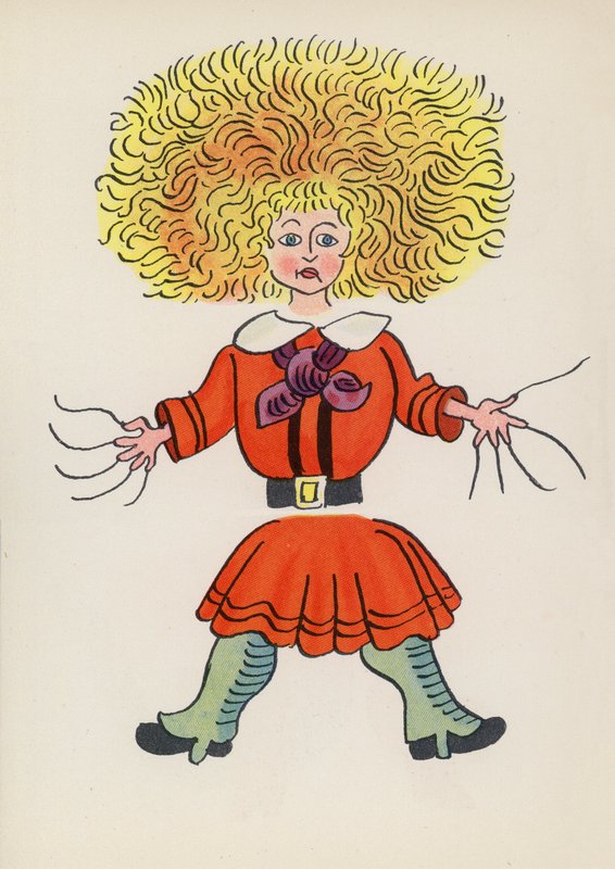 儿童图书中的人物：Struwwelpeter (彩色石版印刷) 作者 沃尔特·特里尔