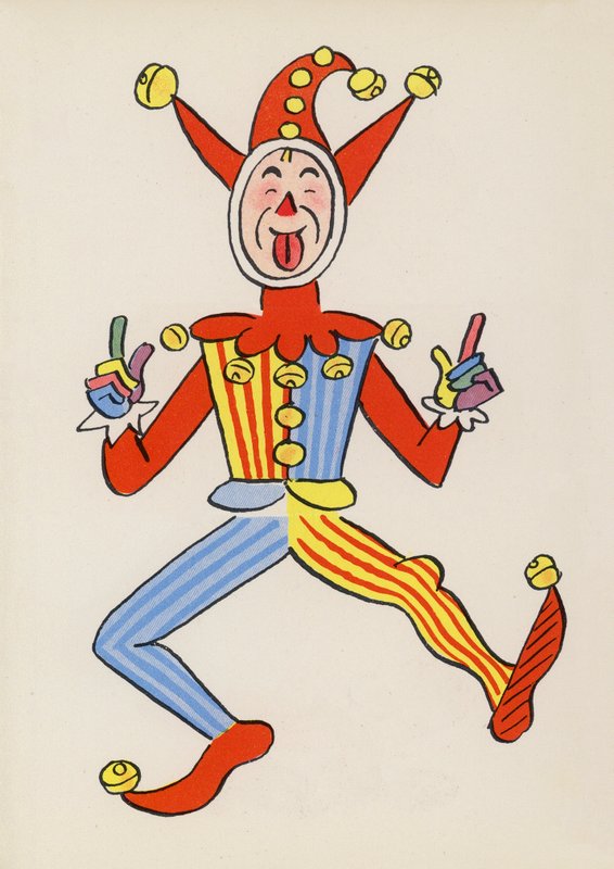 儿童读物中的人物：小丑提尔（彩色石版画） 作者 沃尔特·特里尔