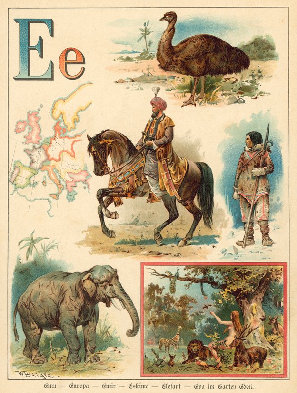 字母E (chromolitho) 作者 沃尔特·茨威格