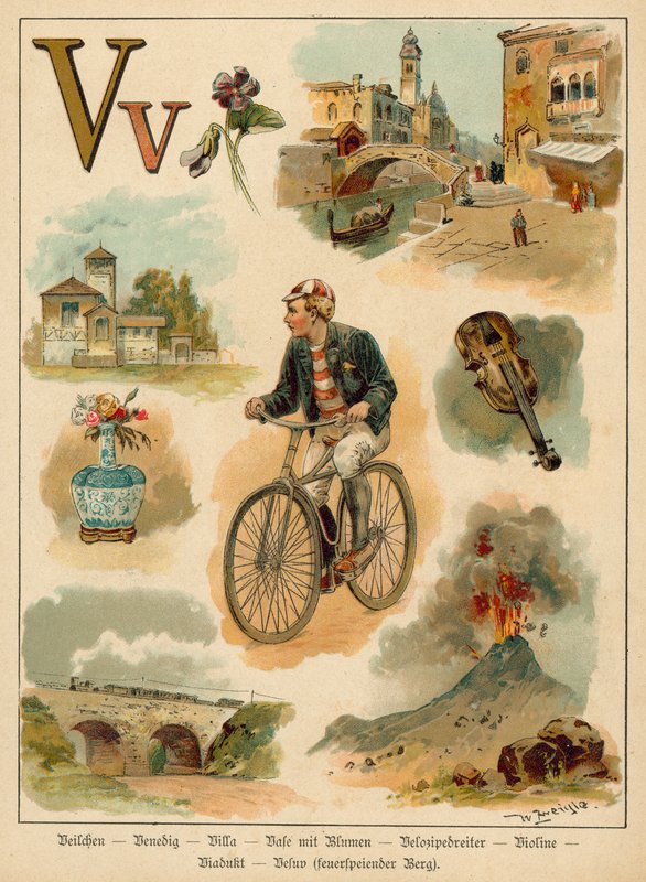 字母 V (chromolitho) 作者 沃尔特·茨威格