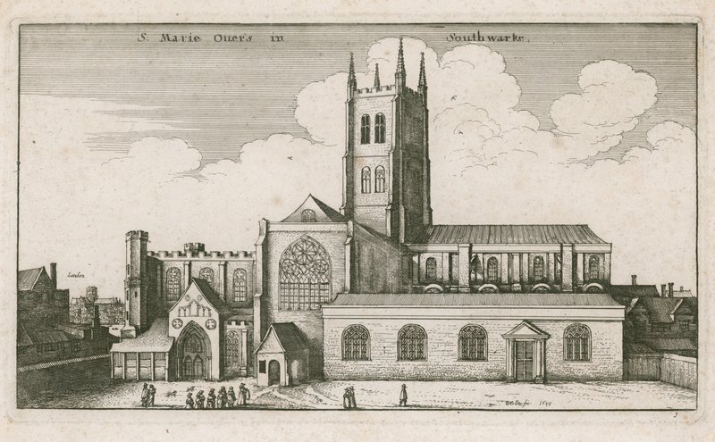 St Mary Overies，Southwark，伦敦;绘图日期为1647年 作者 瓦茨劳斯·霍拉尔