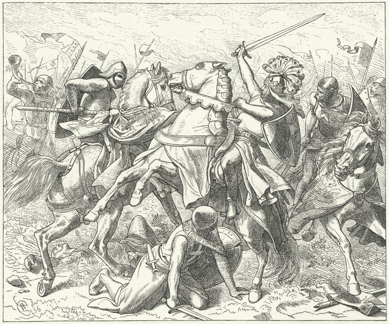 The rebel Duke Rudolf of Swabia mortally wounded at the Battle of the Elster 作者 威廉·坎普豪森