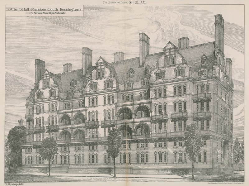 Albert Hall Mansions，伦敦南肯辛顿 作者 威拉姆·理查德·莱瑟比