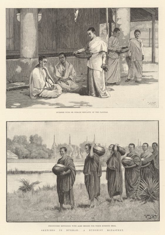 在佛教寺院Burmah的草图 作者 威廉·巴恩斯（William Barnes）羊毛