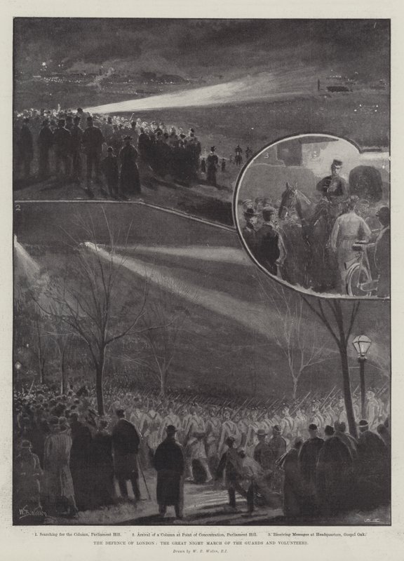 伦敦的辩护，卫兵和志愿者的伟大之夜 作者 威廉·巴恩斯（William Barnes）羊毛