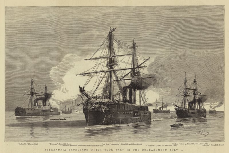 7月11日亚历山大，Ironclads参加了轰炸 作者 威廉·爱德华·阿特金斯