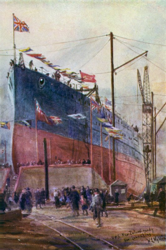 战斗巡洋舰“新西兰”上的股票，1912年 作者 威廉·莱昂内尔·威利