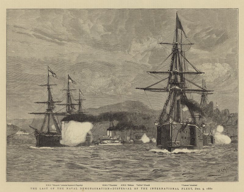 最后的海军示威，国际舰队的分散，1880年12月5日 作者 威廉·莱昂内尔·威利