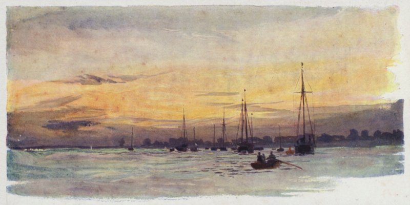 Burnham-on-Crouch，晚上 作者 威廉·莱昂内尔·威利