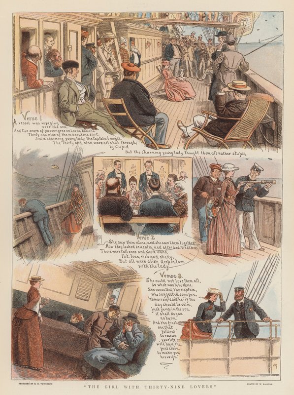三十九个恋人的女孩（chromolitho） 作者 威廉·拉尔斯顿