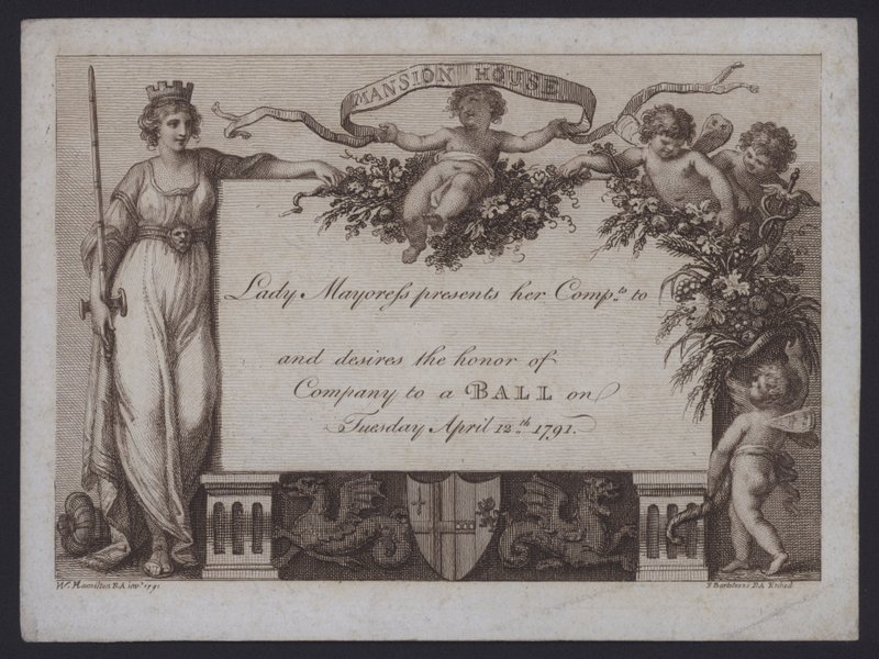 Invitation from the Lady Mayoress of London to a ball at the Mansion House 作者 威廉（之后）汉密尔顿