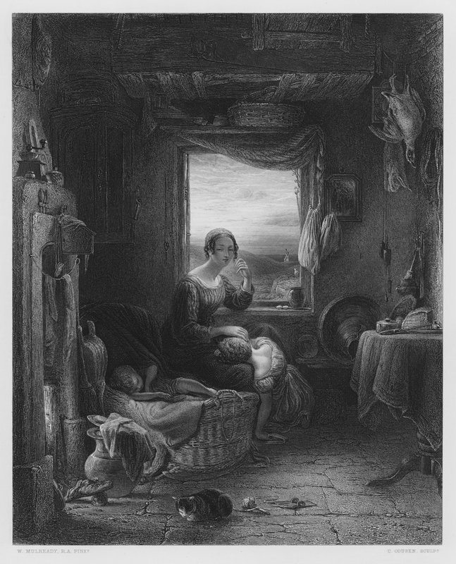 The Home-Expected，来自皇家收藏中的图片（雕刻） 作者 威廉（之后）穆尔雷迪
