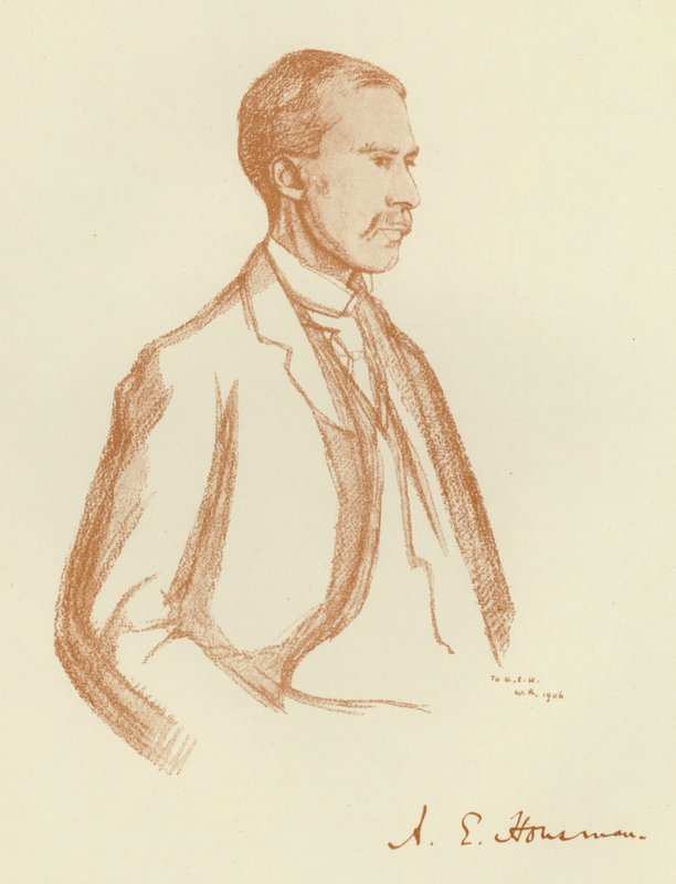 A E Housman，肖像（石版画） 作者 威廉（继）罗森斯坦