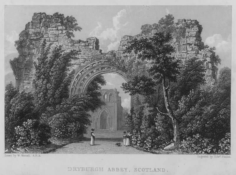 Dryburgh 修道院，苏格兰（雕刻） 作者 威廉（继）韦斯托尔
