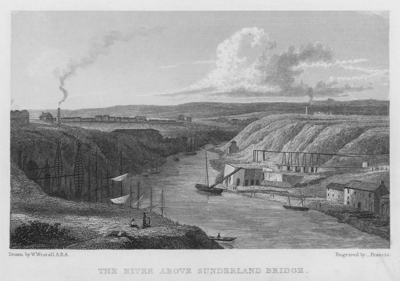 The River above Sunderland Bridge (engraving) 作者 威廉（继）韦斯托尔