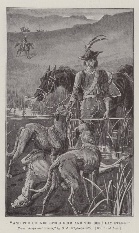 而猎犬站得很严厉，而鹿则显得非常沉着 作者 威廉·巴恩斯（William Barnes）羊毛