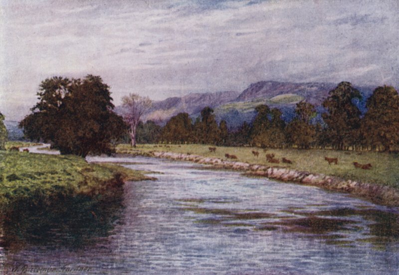 On the Derwent, Chatsworth Park (colour litho) 作者 威廉·比斯科姆·加德纳