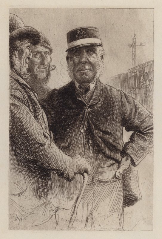 At the Junction (engraving) 作者 威廉·布拉西 (后) 霍尔