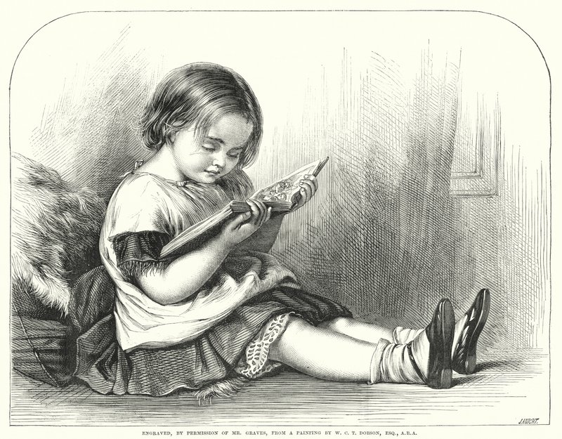 Reading (engraving) 作者 威廉·查尔斯·托马斯（之后）多布森