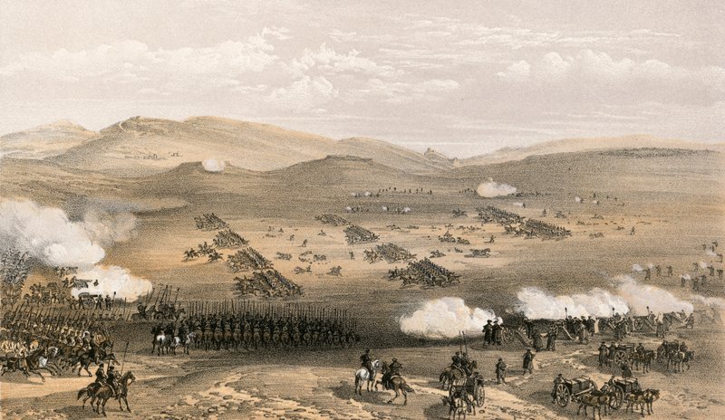轻骑兵旅的指控，1854年10月25日，在卡迪根伯爵少将的领导下 作者 威廉·克里米亚·辛普森