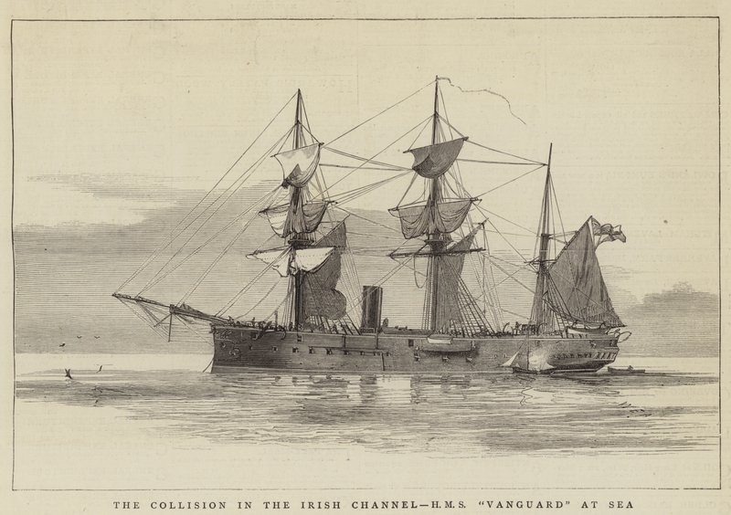 爱尔兰海峡的碰撞，HMS Vanguard at Sea 作者 威廉·爱德华·阿特金斯