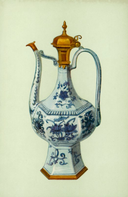 Ewer, Period of Wan Li, Chinese, with Augsburg Mount (colour litho) 作者 威廉·吉布