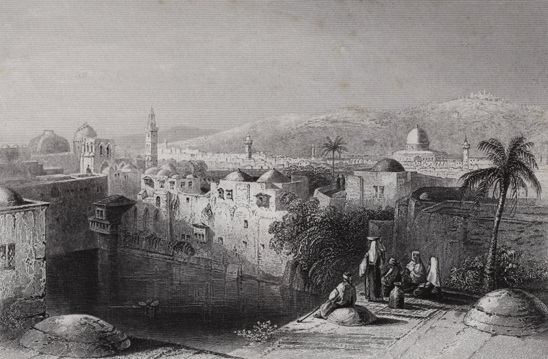 Pool of Hezekiah, Jerusalem (engraving) 作者 威廉·H·巴特利特