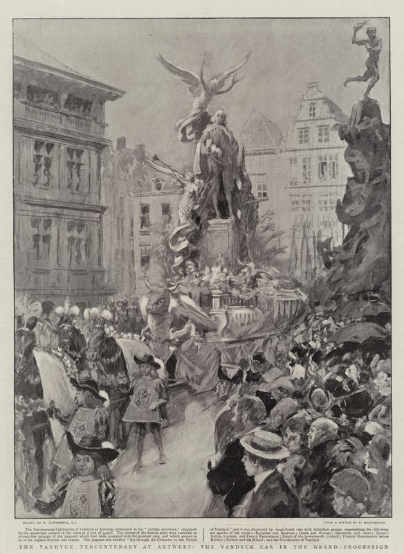 安特卫普的Vandyck Tercentenary，Grand Procession中的Vandyck Car 作者 威廉·哈瑟雷尔