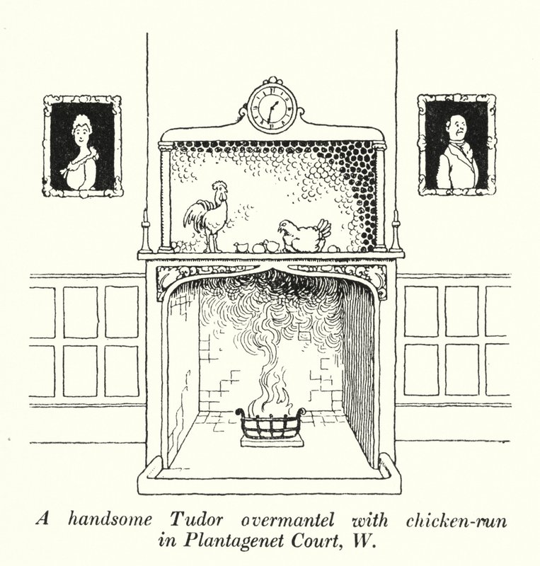 A handsome Tudor overmantel with chicken-run in Plantagenet Court, W (litho) 作者 威廉·希思·罗宾逊