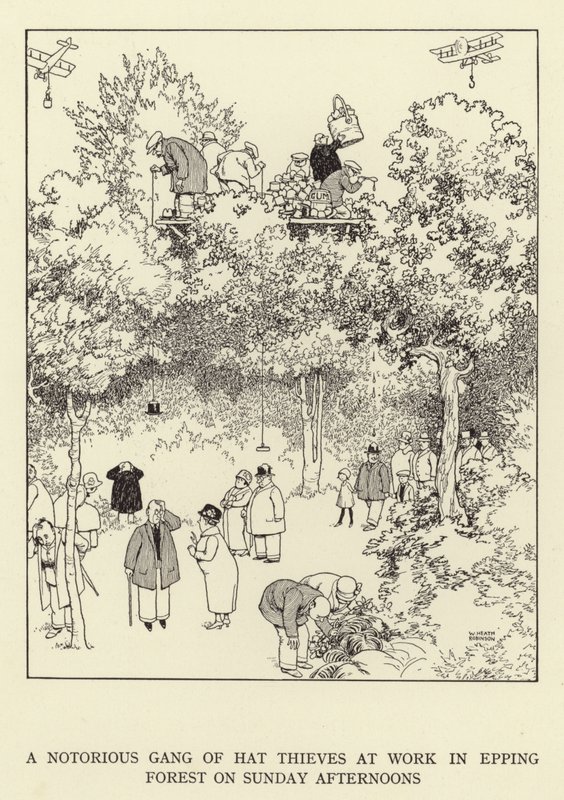 星期天下午，一群臭名昭着的帽子小偷在Epping Forest工作 作者 威廉·希思·罗宾逊