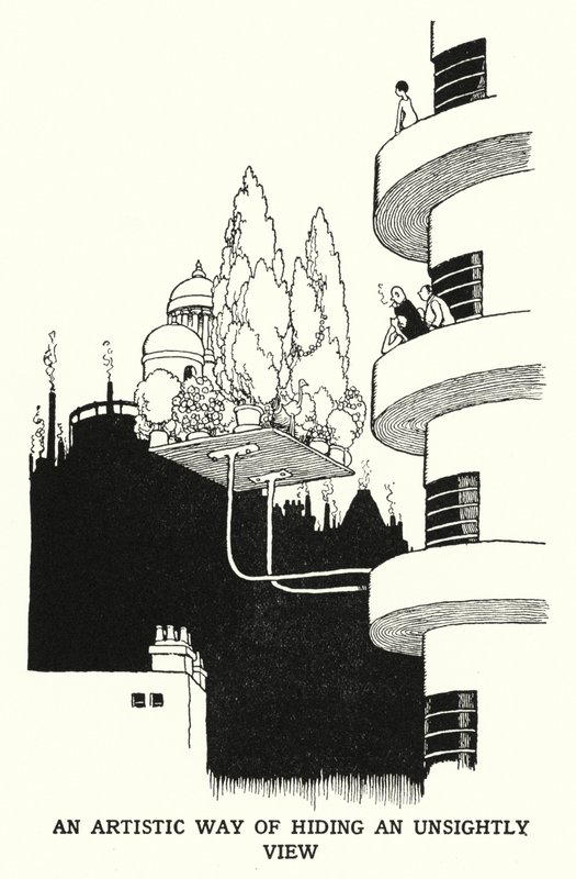An Artistic Way of Hiding an Unsightly View (litho) 作者 威廉·希思·罗宾逊