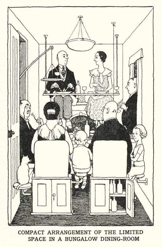 Compact Arrangement of the Limited Space in a Bungalow Dining-Room (litho) 作者 威廉·希思·罗宾逊