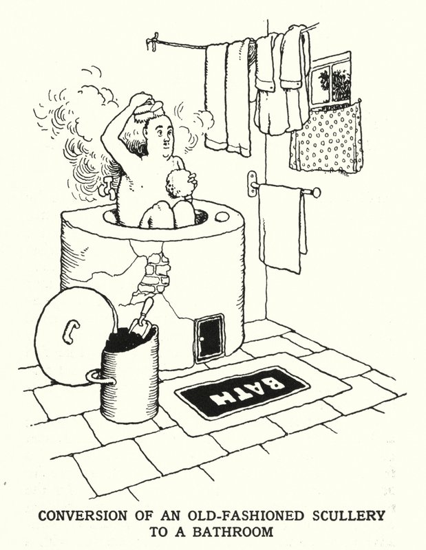 Conversion of an Old-Fashioned Scullery to a Bathroom (litho) 作者 威廉·希思·罗宾逊