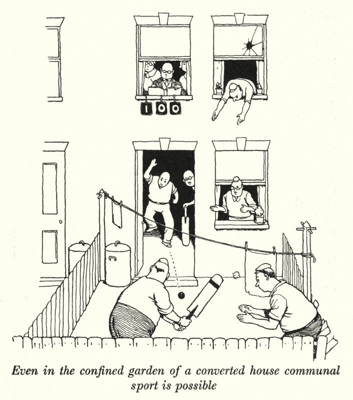 Even in the confined garden of a converted house communal sport is possible (litho) 作者 威廉·希思·罗宾逊