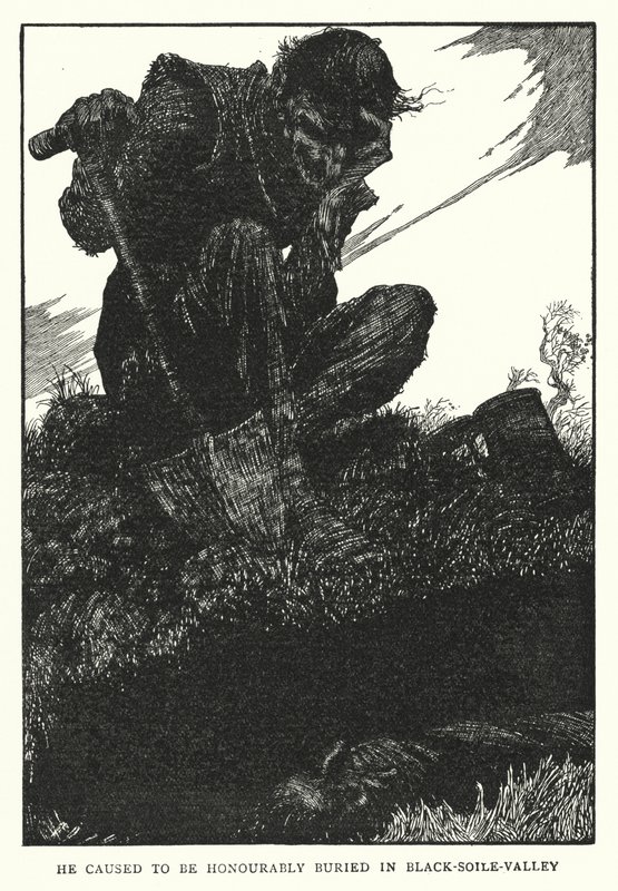 他促使人们将其光荣地埋葬在Black-soile-valley（litho）。 作者 威廉·希思·罗宾逊