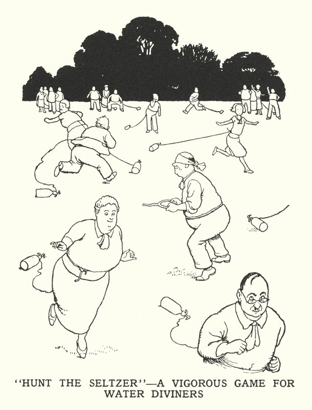“Hunt the Seltzer”，水占卜者的激烈游戏（石版画） 作者 威廉·希思·罗宾逊